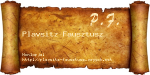 Plavsitz Fausztusz névjegykártya